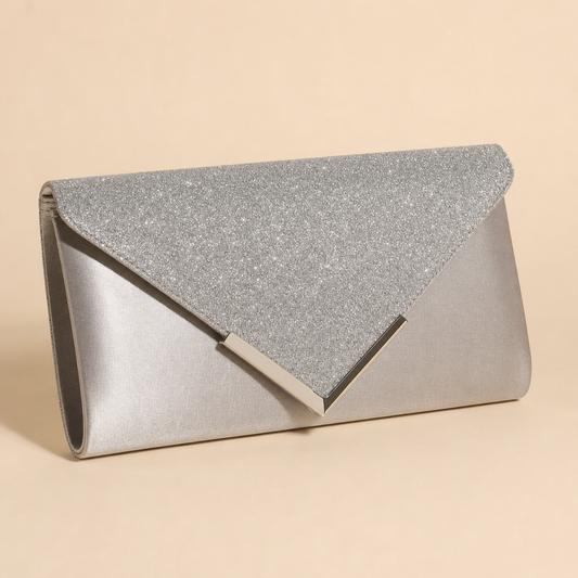 Bolso de fiesta plata brillante