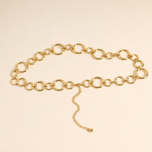 Cinturón de cadena de metal dorado